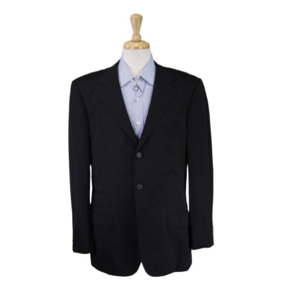 Gucci Tom Ford Era Mens Solid Black Wool 3-Btn Blazer Jacket 38R - Picture 1 of 9